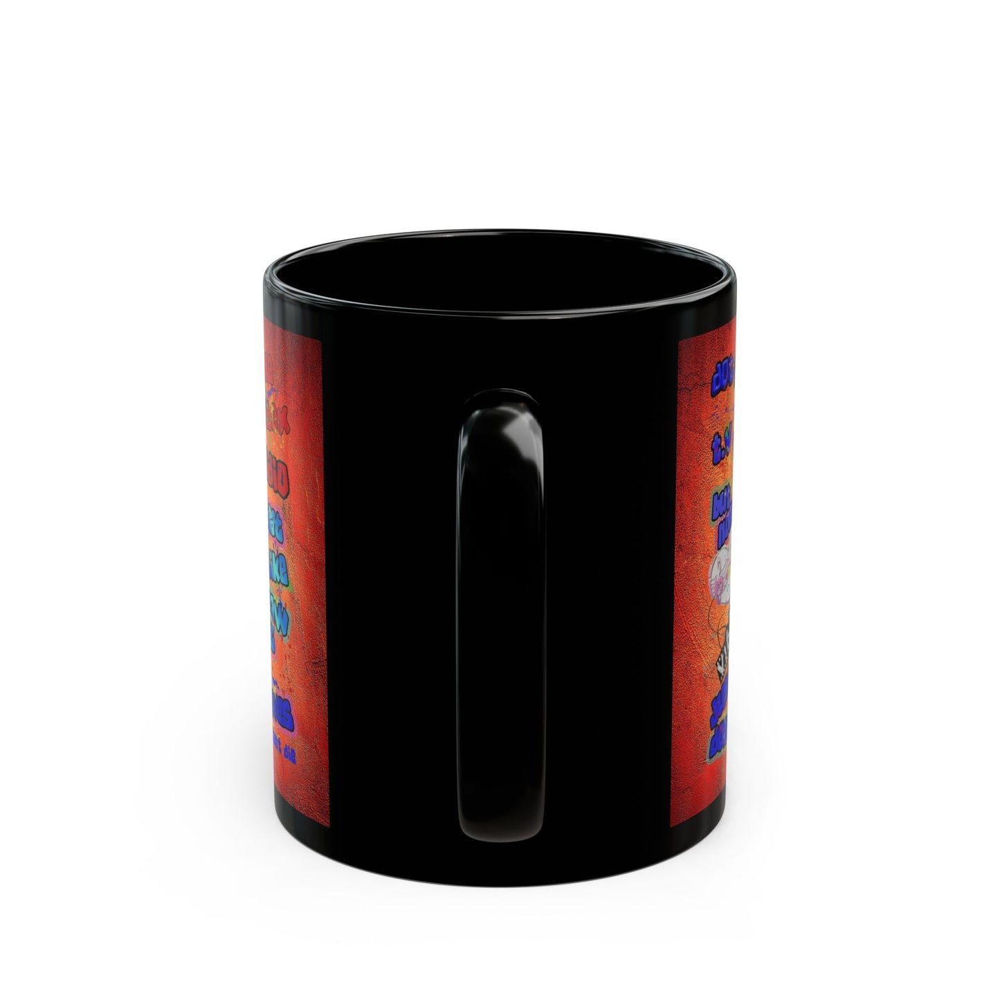 drop the beat - Black Mug (burnt orange)