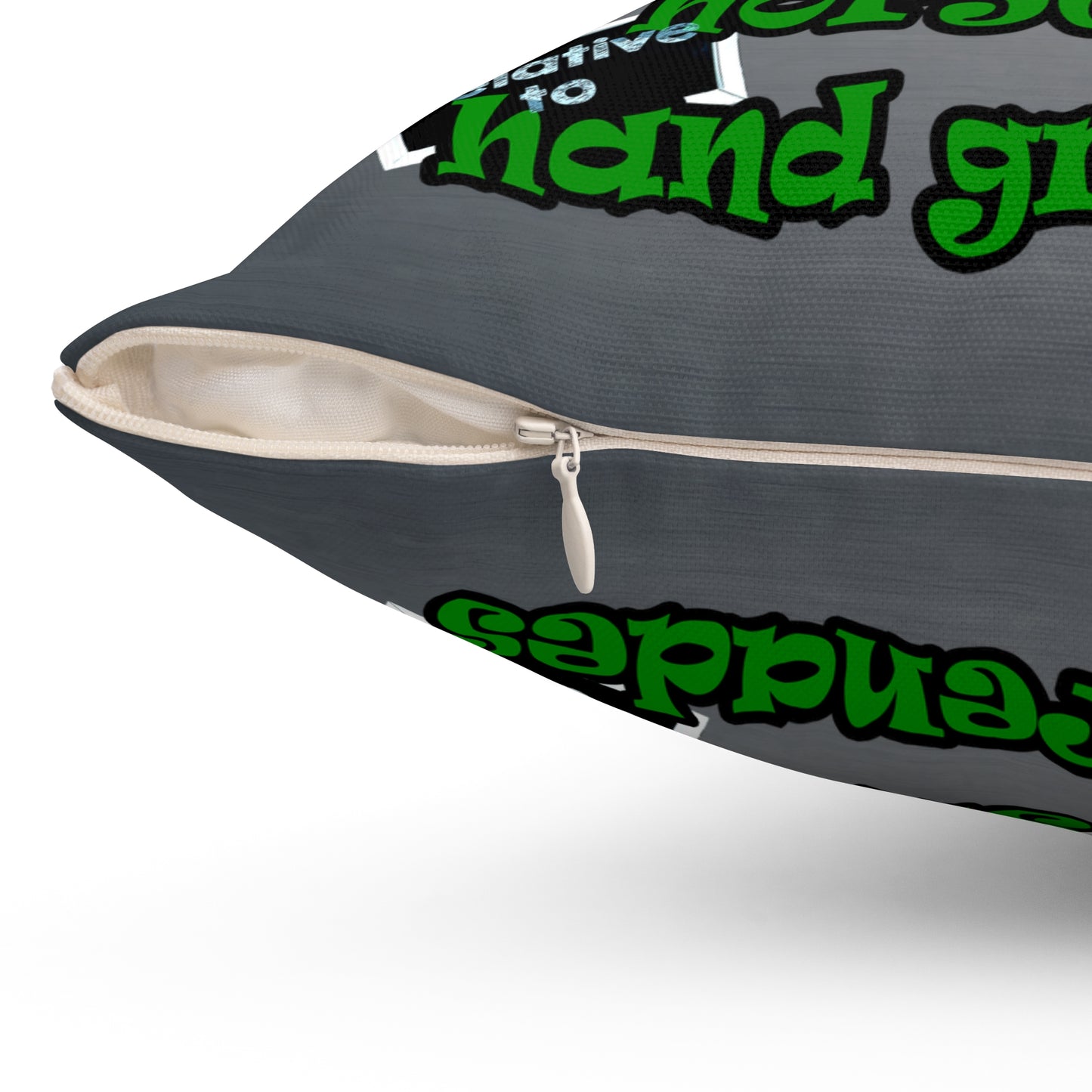 my luck - Spun Polyester Square Pillow - (grey-light grey)