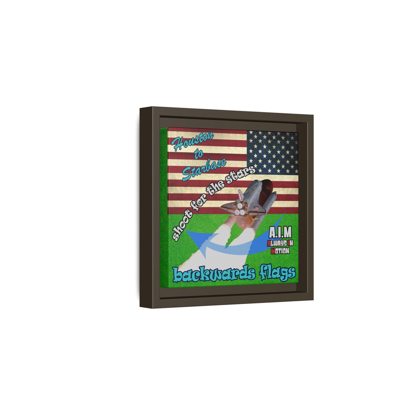 shoot for the stars - framed canvas art (green turf)