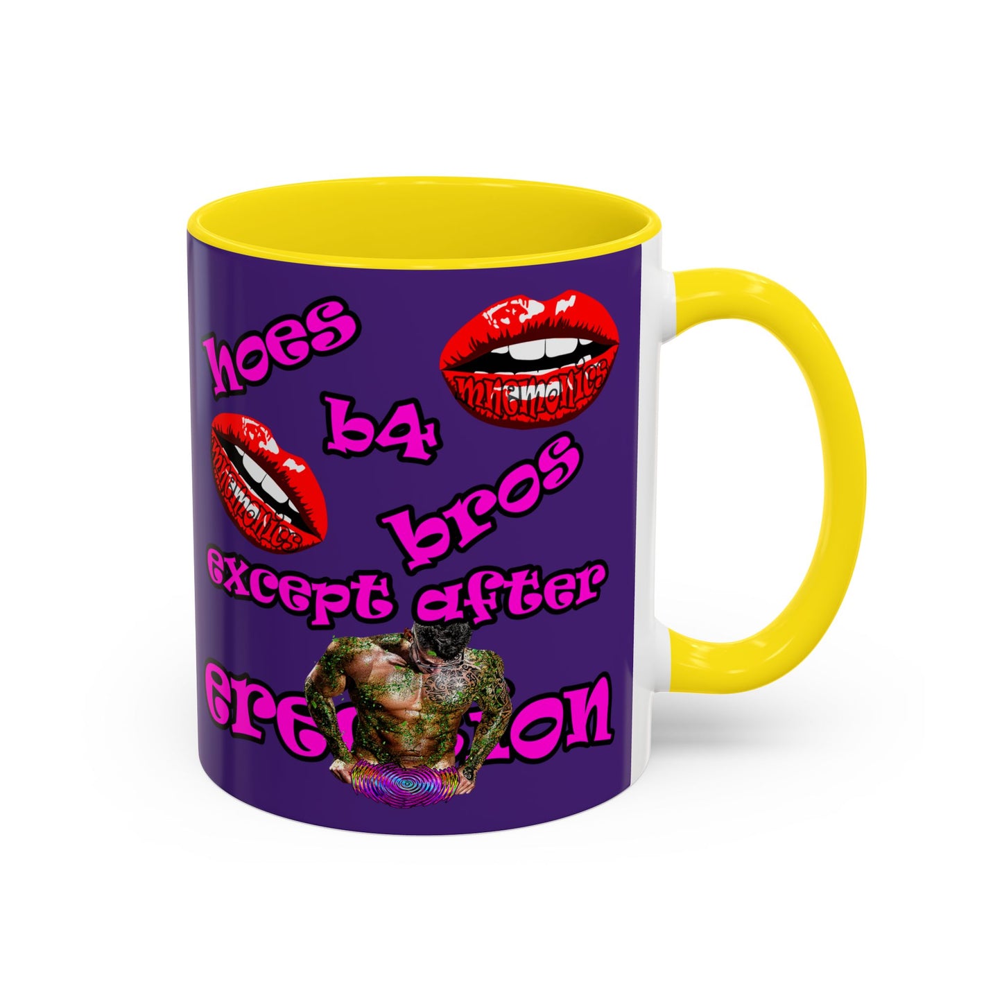 hoes b4 bros - Accent Mug (purple)