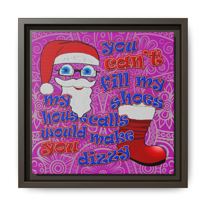 santa's shoes - framed canvas art (pink swirl)