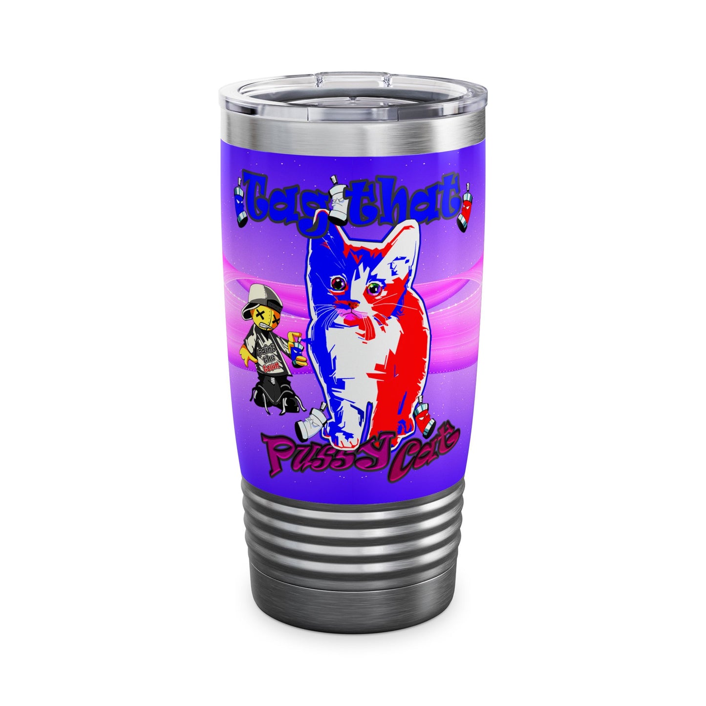 tag that - Ringneck Tumbler, 20oz (purple-pink wave)