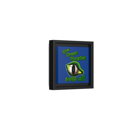 green monster - framed canvas art (dark blue)