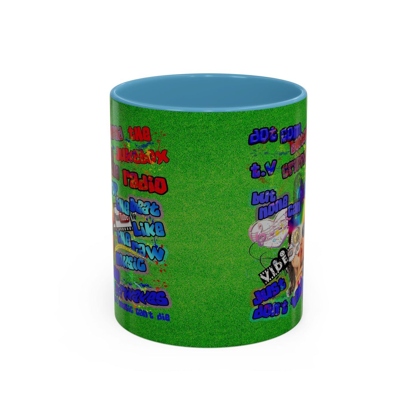 drop the beat - Accent Mug (green turf)