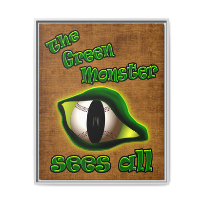 green monster - framed canvas art (brown papyrus)