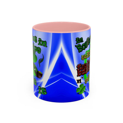 celtics logo - Accent Mug (blue-white wave)