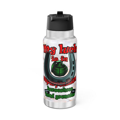 my luck - Gator Tumbler, 32oz  (white marble)