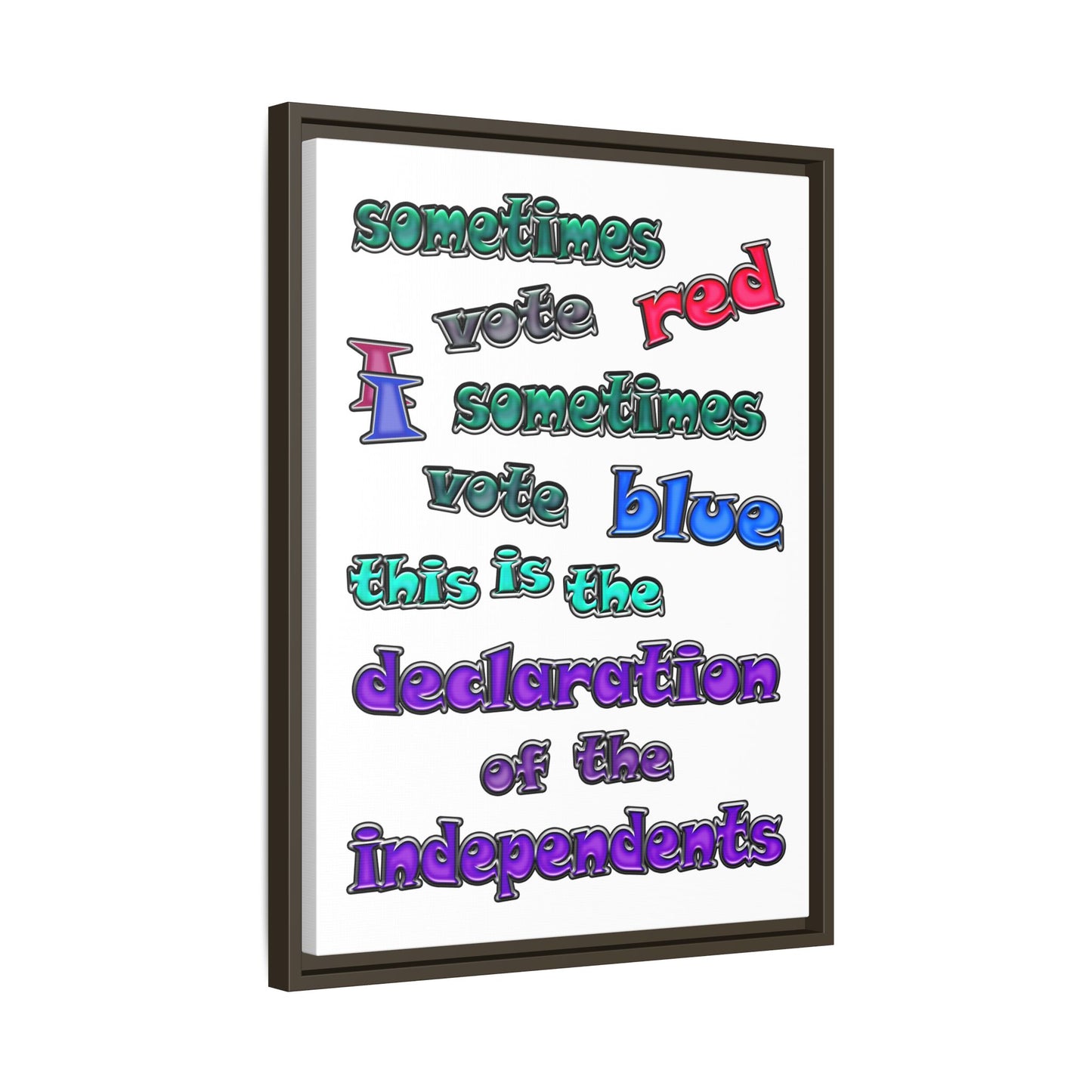 declaration of the independents - framed canvas art (white)