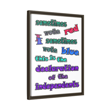 declaration of the independents - framed canvas art (white)