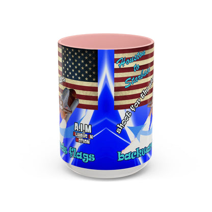 shoot for the stars - Accent Mug (blue-white wave)
