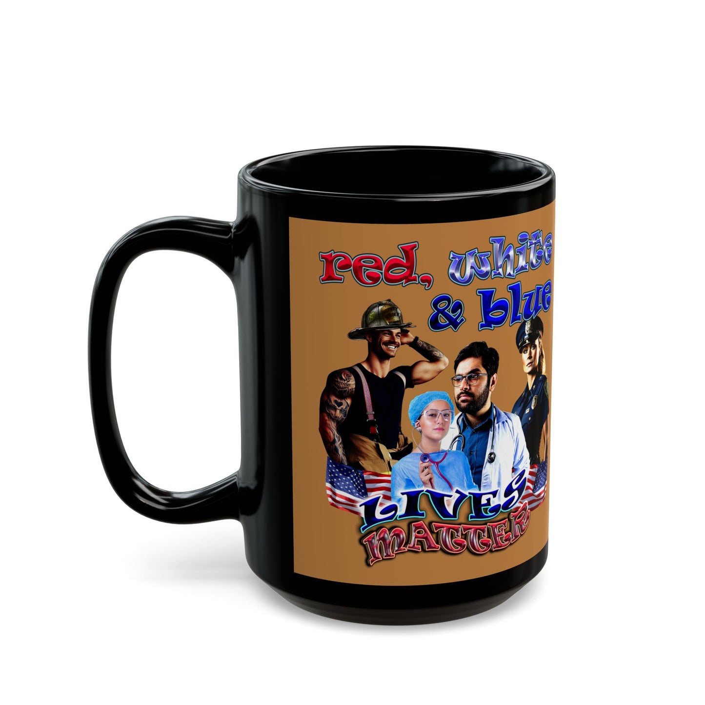 rw&b lives matter - Black Mug (light brown)