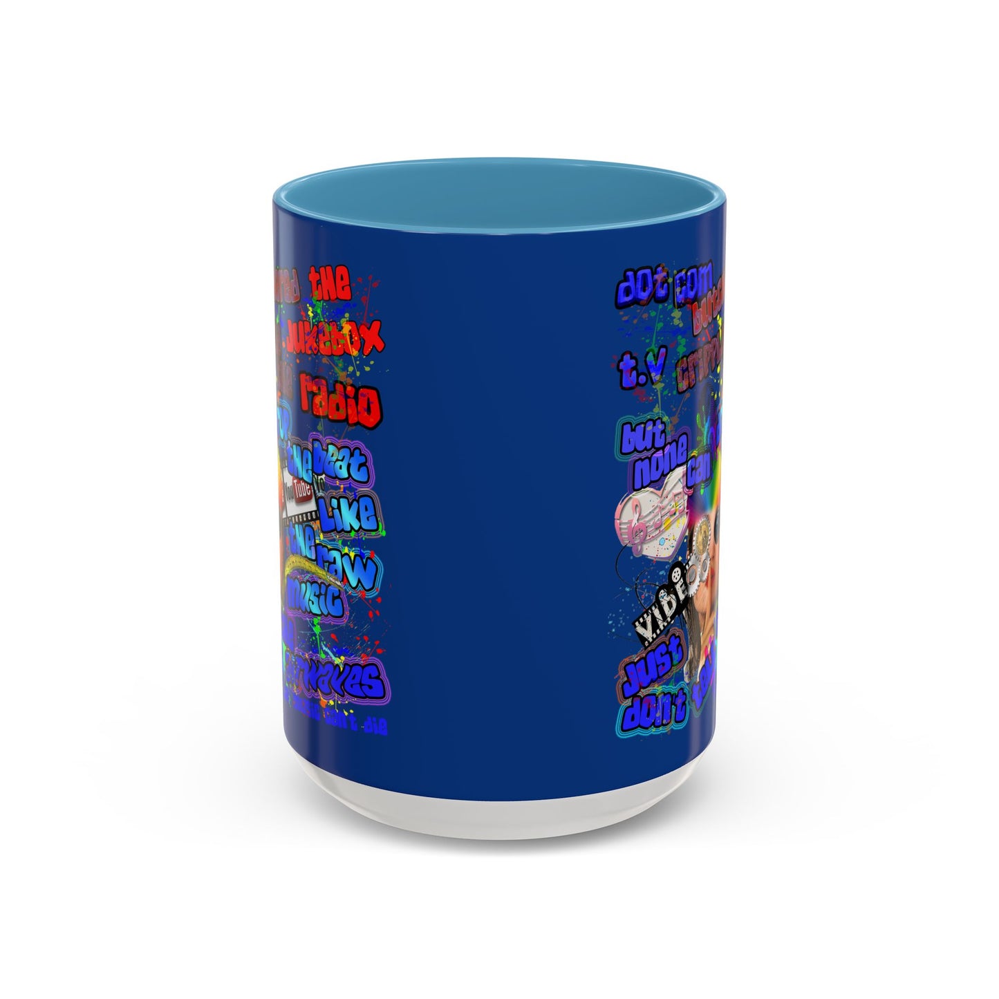 drop the beat - Accent Mug (dark blue)