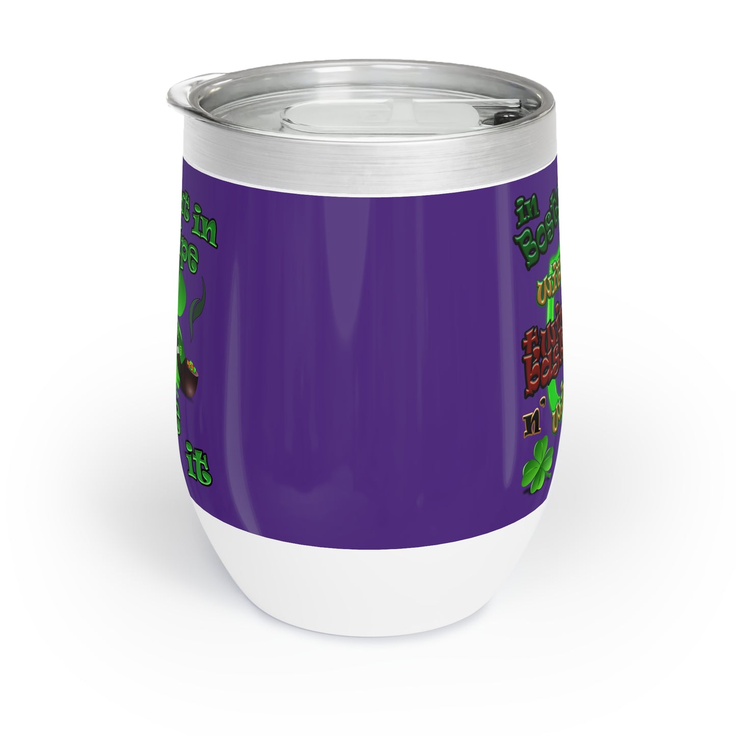 celtics logo - Chill Wine Tumbler (purple)
