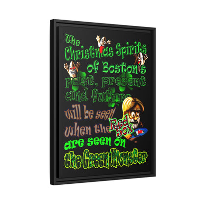 christmas spirits of boston - framed canvas art (black)