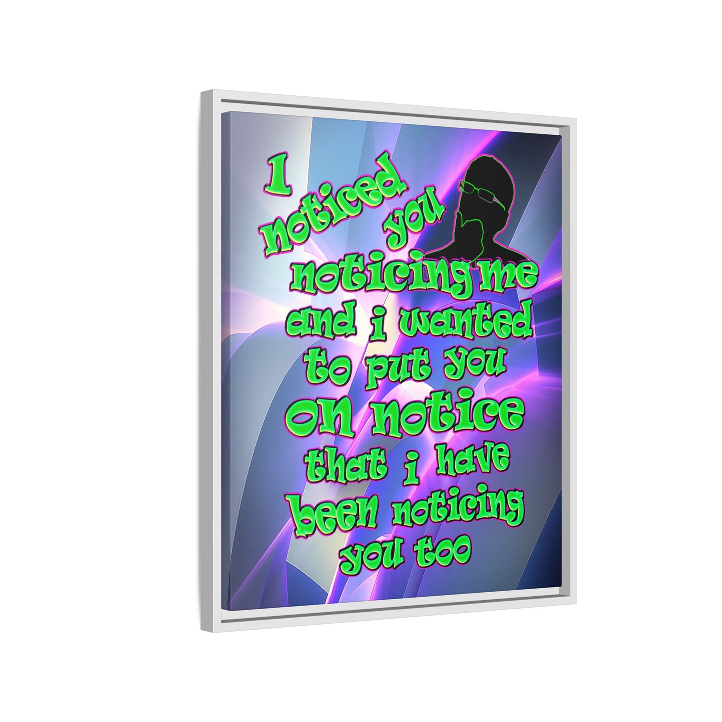 noticed you noticing - framed canvas art (grey-pink wave)