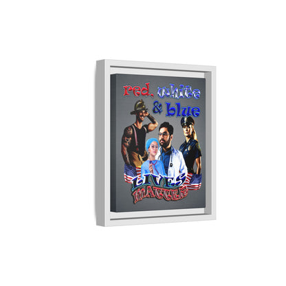 rw&b lives matter - framed canvas art (grey-light grey)
