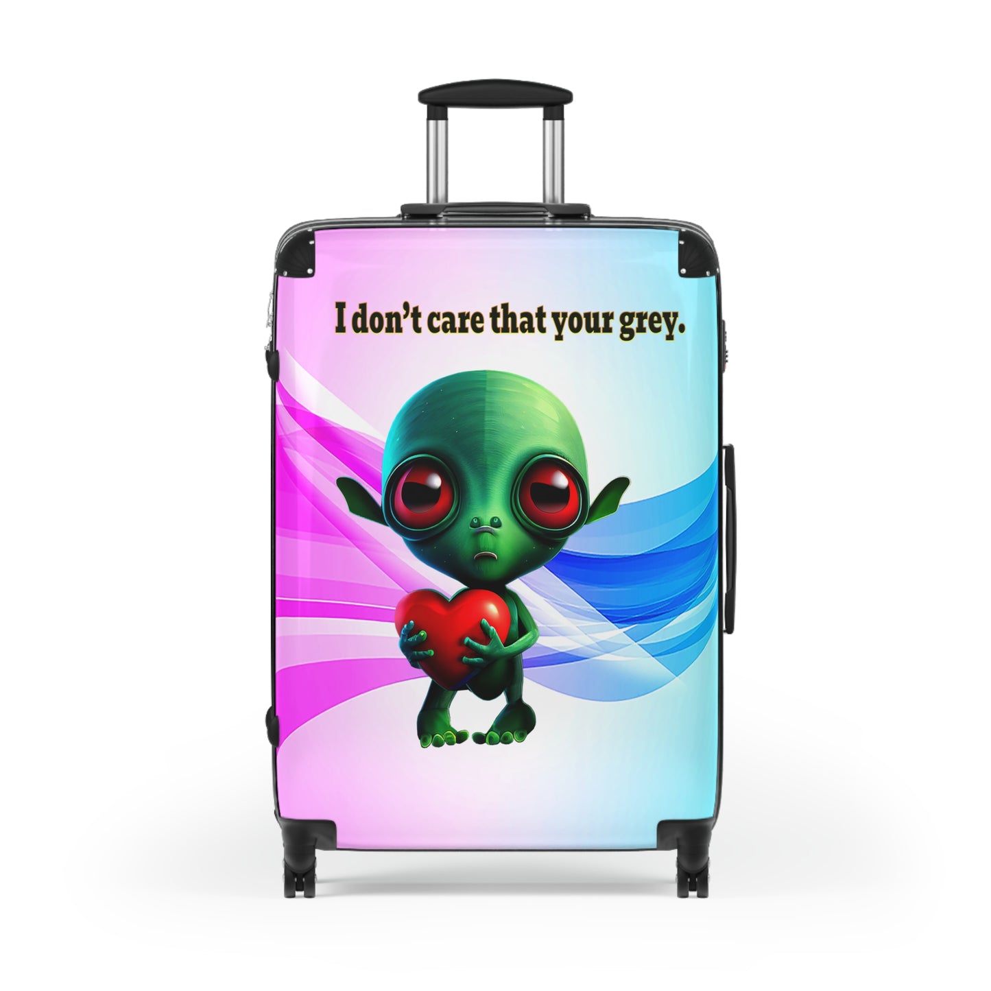 I don't care that your grey - Suitcase (light blue-pink wave)