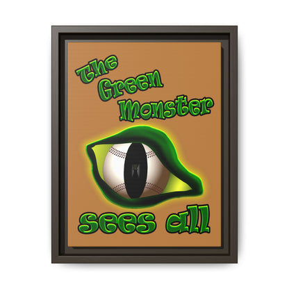 green monster - framed canvas art (light brown)