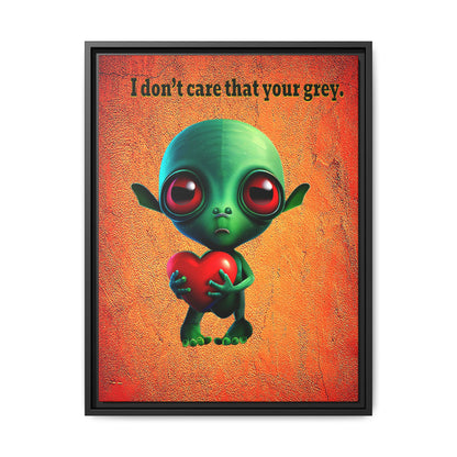 I don't care that your grey - framed canvas art (burnt orange)