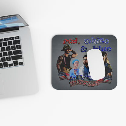 rw&b lives matter - Mouse Pad (Rectangle) (grey-light grey)