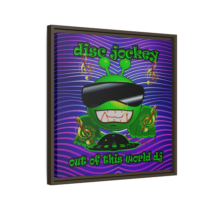 disc jockey - framed canvas art (purple wave)