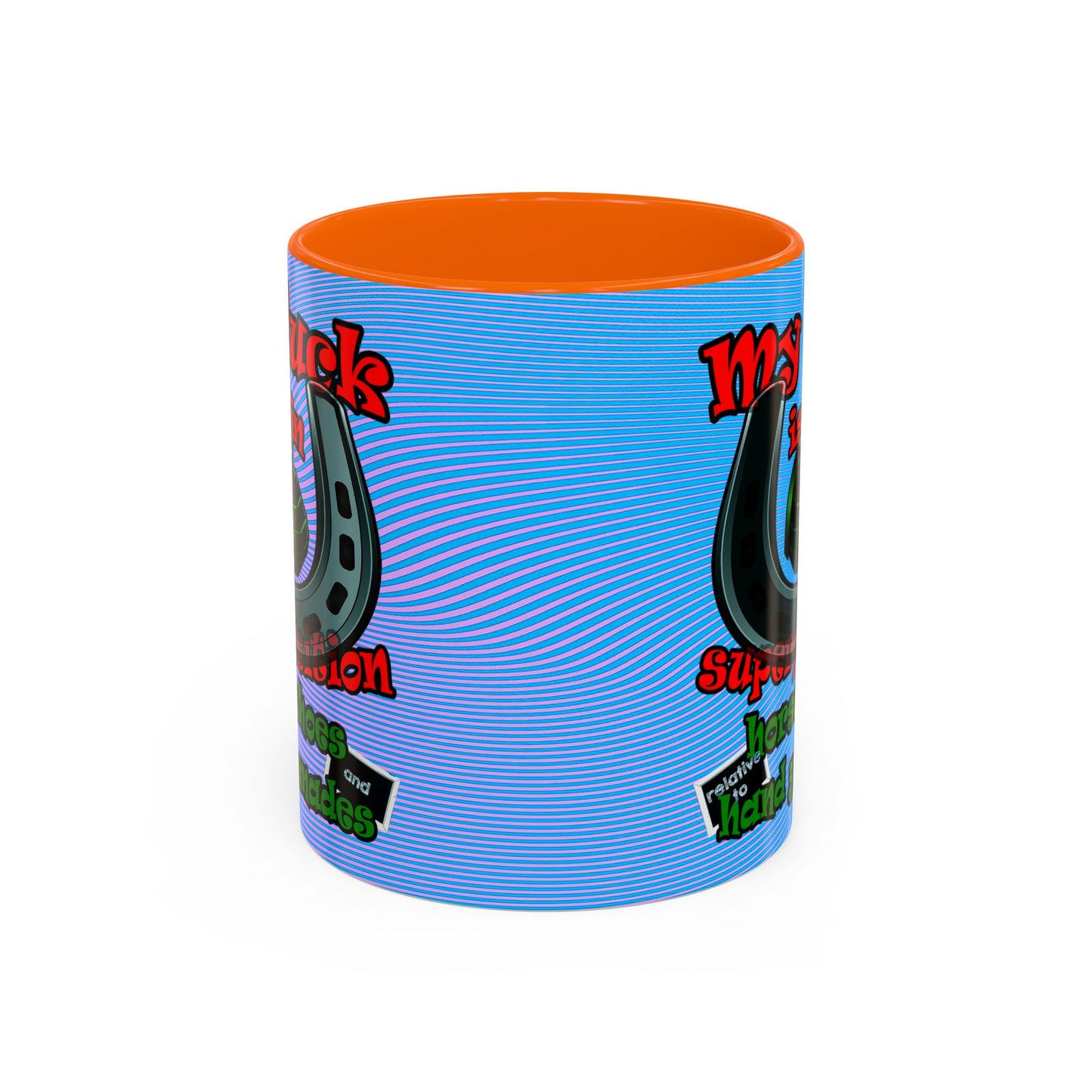 my luck - Accent Mug (light blue-purple wave)