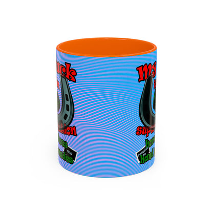 my luck - Accent Mug (light blue-purple wave)