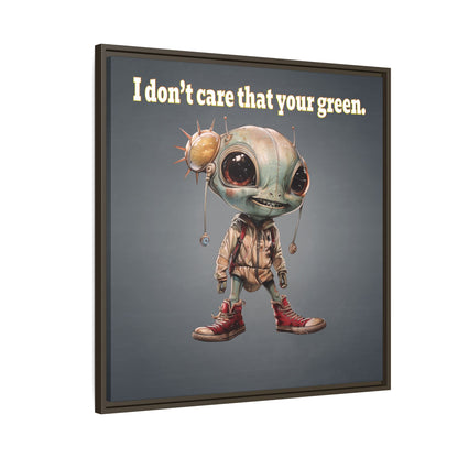 I don't care that your green - framed canvas art (grey-light grey)