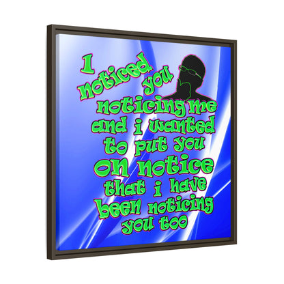noticed you noticing - framed canvas art (blue-white wave)