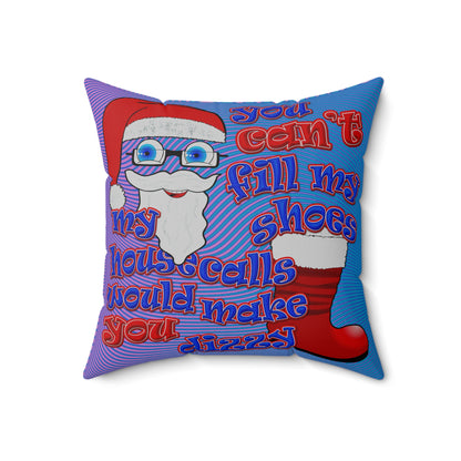santa's shoes - Spun Polyester Square Pillow - (light blue-purple wave)