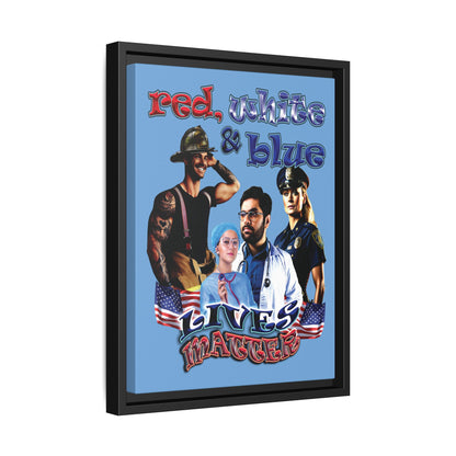 rw&b lives matter - framed canvas art (light blue)