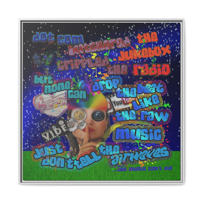 drop the beat - framed canvas art ('snoops' background)