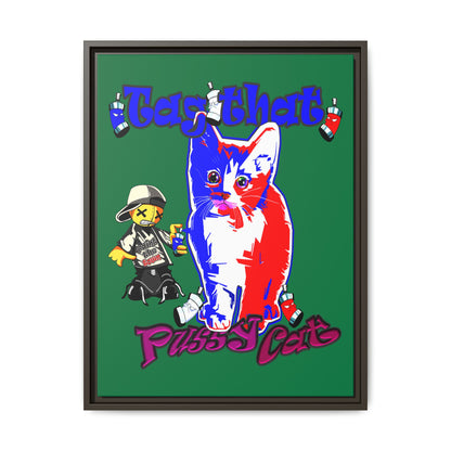 tag that - framed canvas art (dark green)