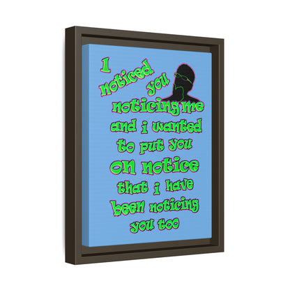 noticed you noticing - framed canvas art (light blue)