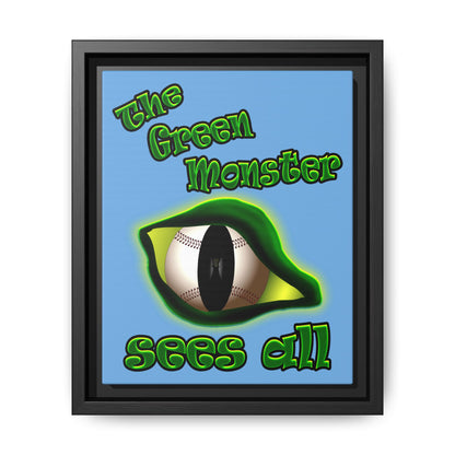 green monster - framed canvas art (light blue)