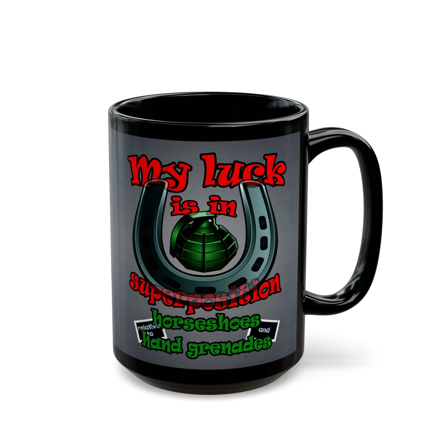 my luck - Black Mug (grey-light grey)