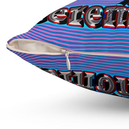 em cee squared - Spun Polyester Square Pillow - (light blue-purple wave)