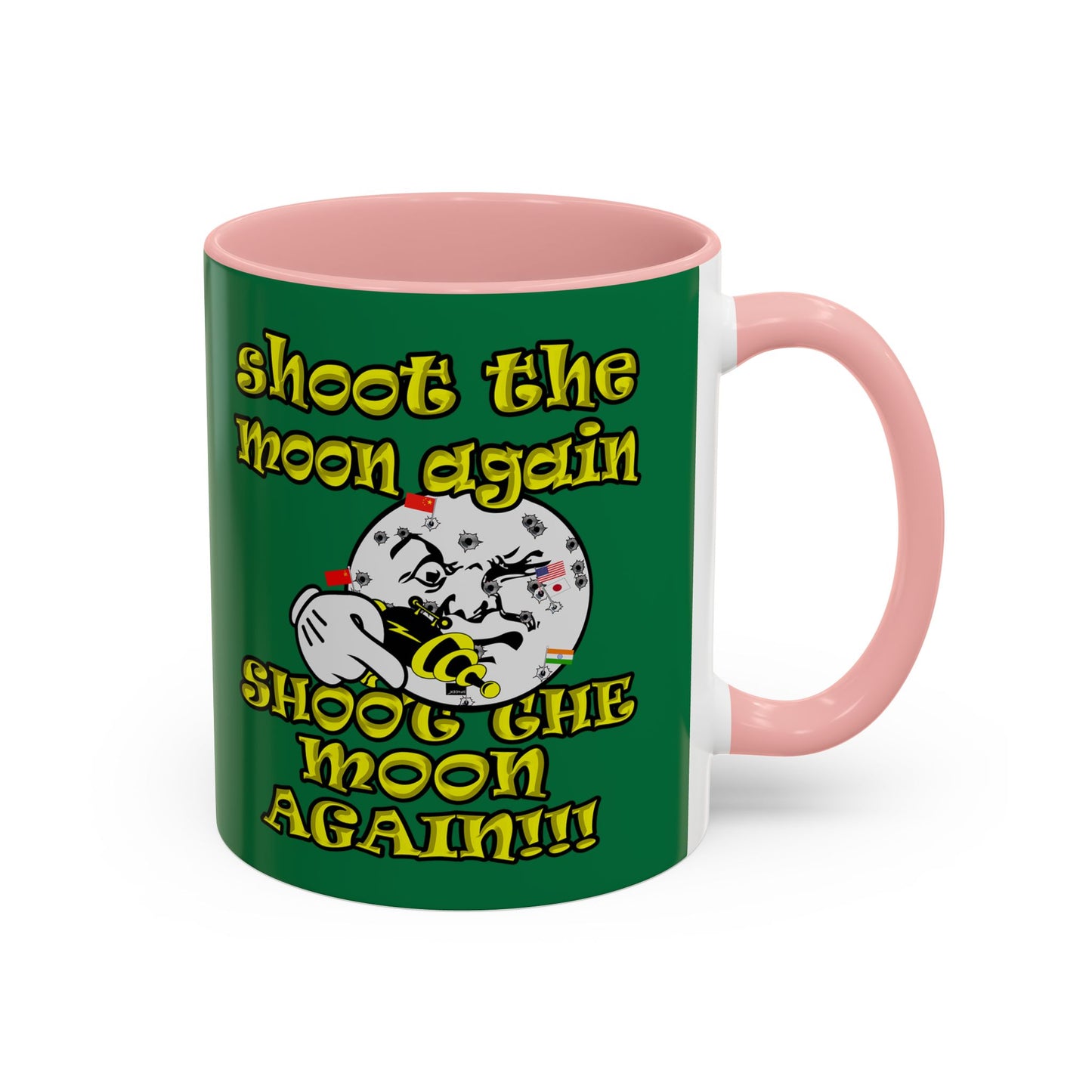 shoot the moon again - Accent Mug (dark green)