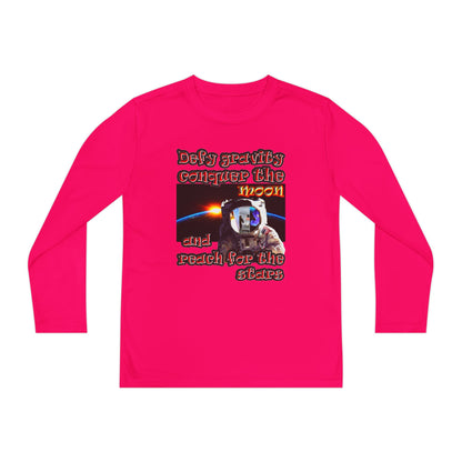defy conquer reach - Youth Long Sleeve Competitor Tee