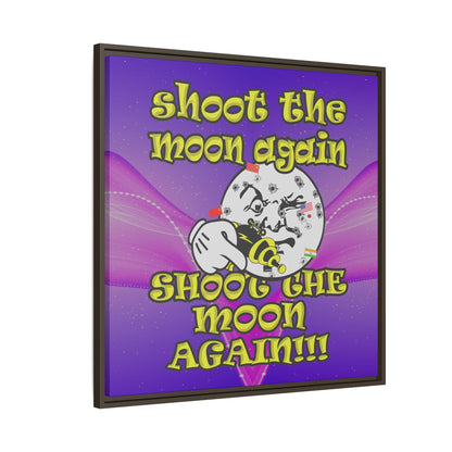 shoot the moon again - framed canvas art (purple-pink wave)
