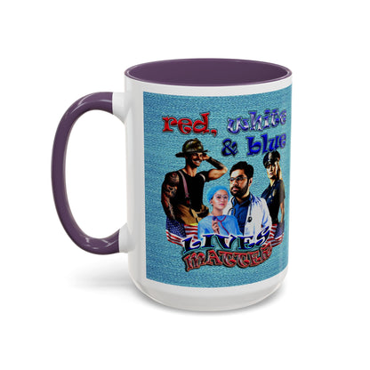 rw&b lives matter - Accent Mug (faded blue)