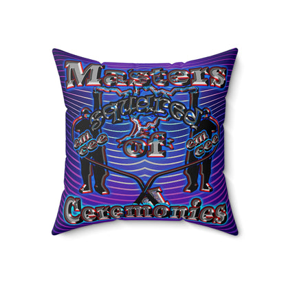 em cee squared - Spun Polyester Square Pillow - (purple wave)