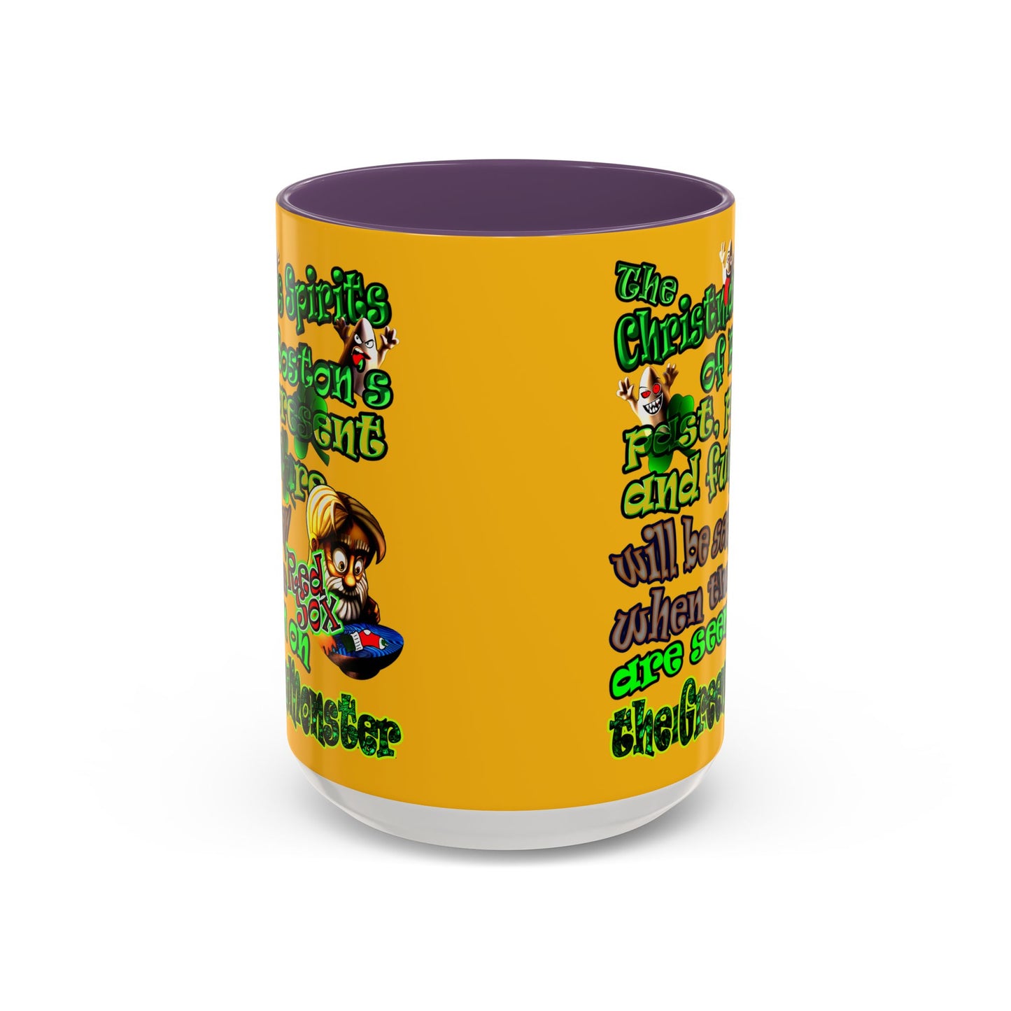 christmas spirits of boston - Accent Mug (yellow)
