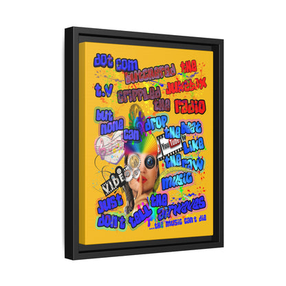 drop the beat - framed canvas art (yellow)