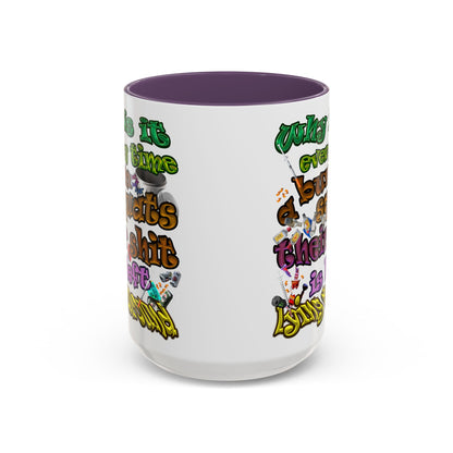 the bum's shit - Accent Mug (white)
