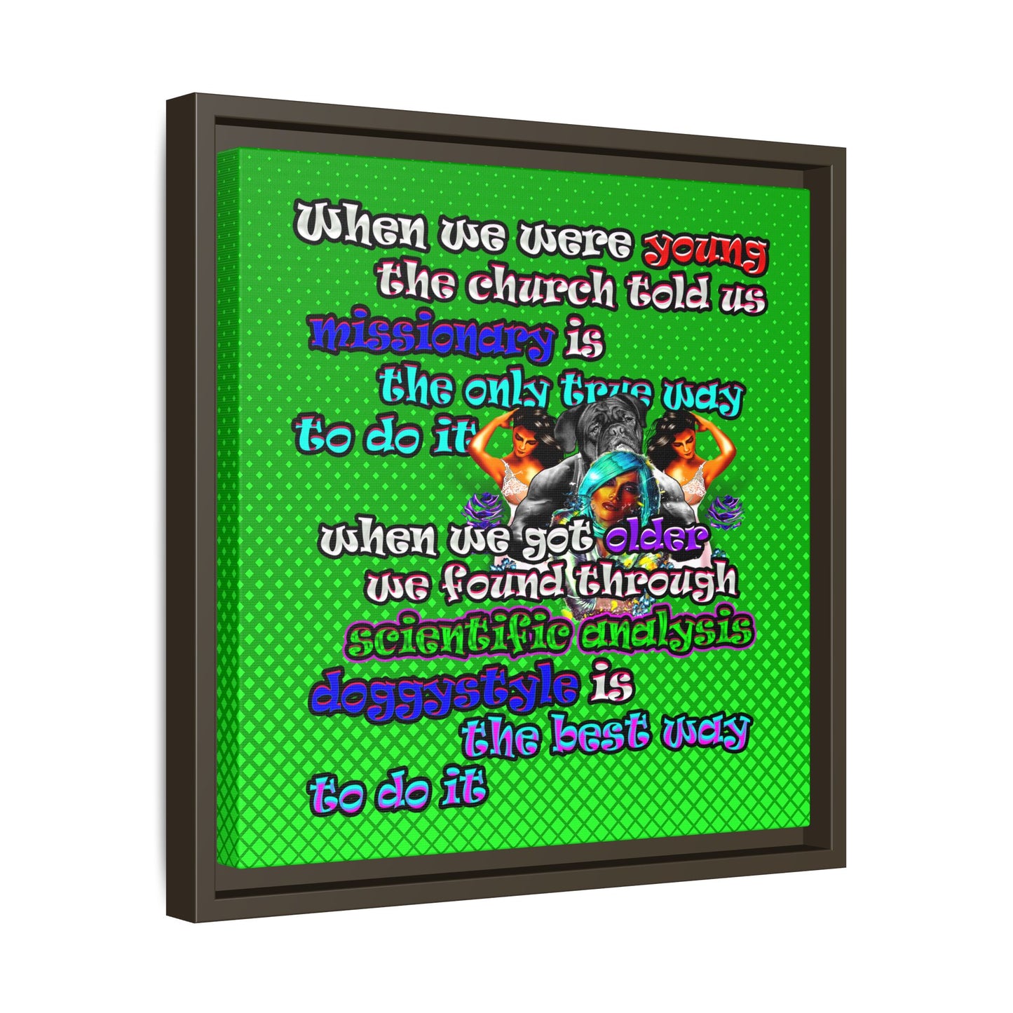 doggystyle - framed canvas art (logo green)