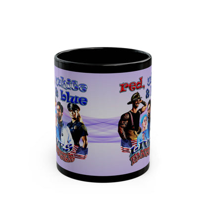 rw&b lives matter - Black Mug (light blue-pink wave)