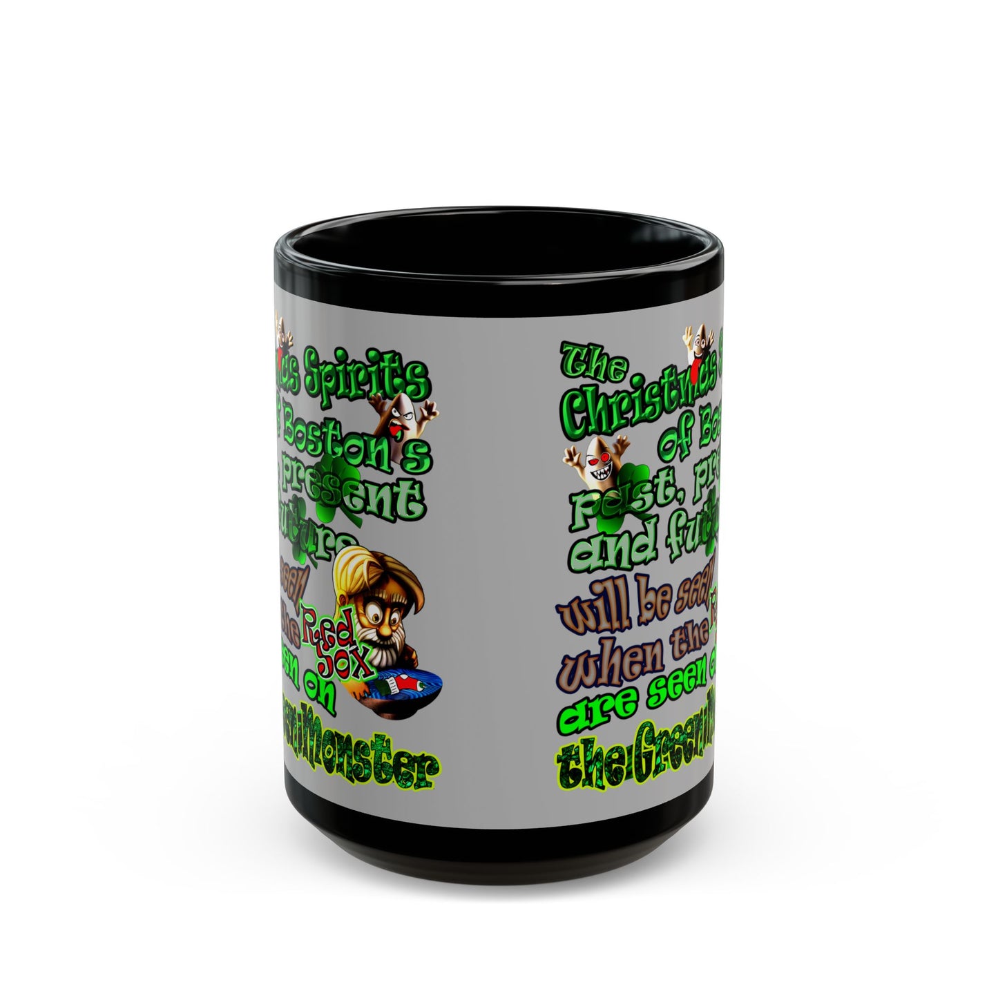 christmas spirits of boston - Black Mug (light grey)