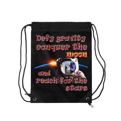 defy conquer reach - Drawstring Bag (black)