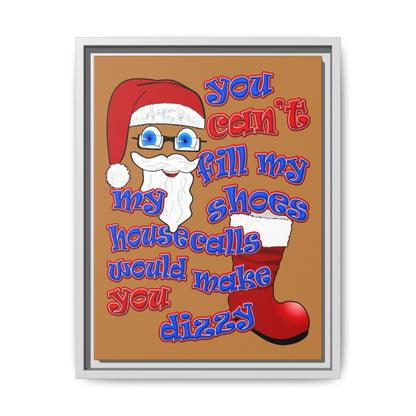 santa's shoes - framed canvas art (light brown)